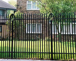 2.4m high Apex XS railings with feature posts
